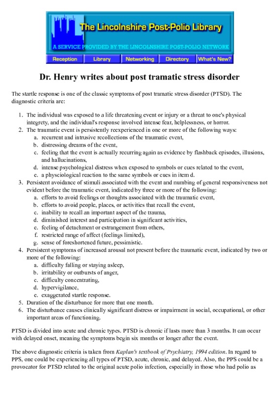 Dr Henry writes about post tramatic stress disorder.pdf