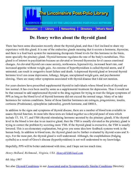 Dr Henry writes about the Thyroid Gland.pdf