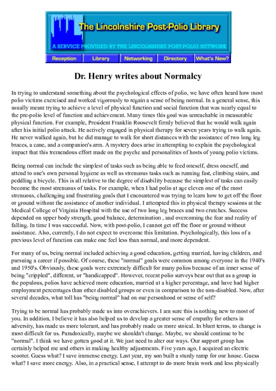Dr Henry writes about Normalcy.pdf