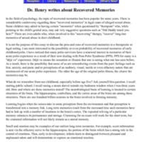 Dr Henry writes about Recovered Memories.pdf