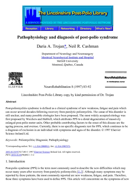 Pathophysiology and Diagnosis of Post-Polio.pdf