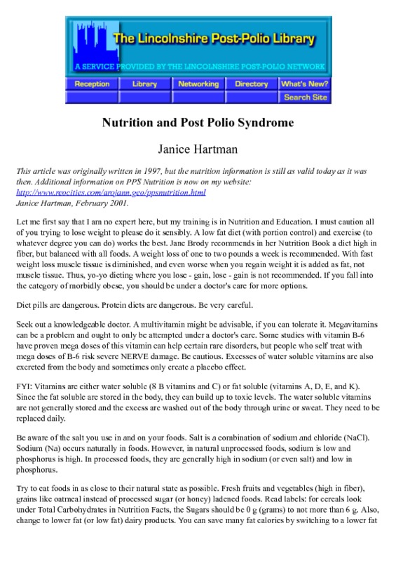 Nutrition and Post Polio Syndrome.pdf