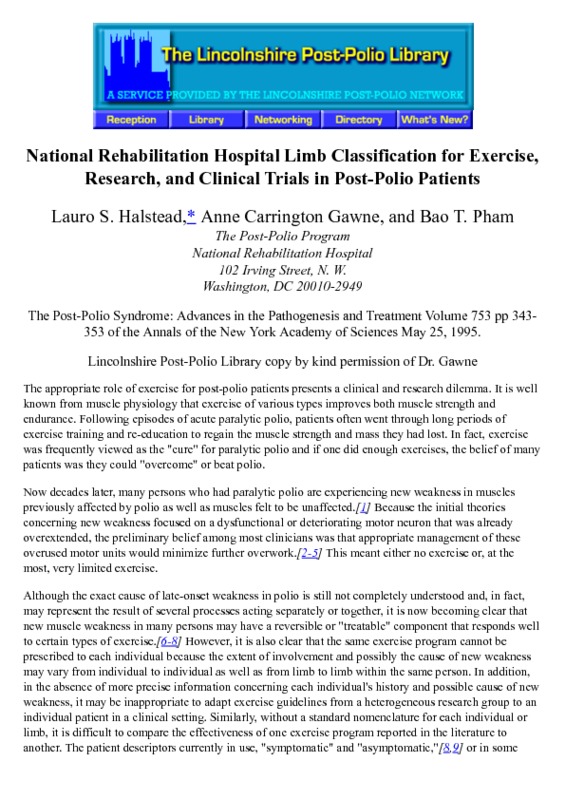 National Rehabilitation Hospital Limb Classification for Exercise, Resarch and Clinical Trials.pdf