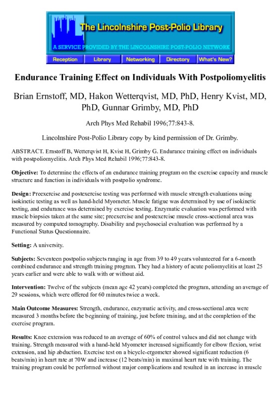 Endurance Training Effect on Individuals With Postpoliomyelitis.pdf